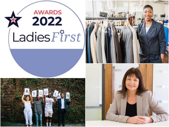 Warwickshire businesses are being invited to enter a new-look awards dedicated to recognising growth and resilience throughout the pandemic. Top right shows Patricia White (photo by credit@hank&margotuk), bottom right shows Tracey McAtmney and  bottom left shows an image promoting St Basil's 'I can' campaign.