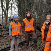 Some of the Friends of Foundry Wood Trustees and Network Rail staff on the sidings.