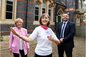 From the left, Cllr Izzi Seccombe (Warwickshire County Council), Julia Mitchell and
Adam Plumb (CWLEP Growth Hub). Photo supplied