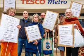 Campaigners against price rises at the Leamington town centre branch of Tesco held another protest outside the store yesterday (Tuesday October 19).
The branch has been rebranded from a Metro to an Express store but the Metro signage still remains there for the time being.