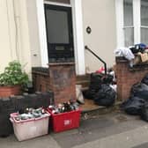 One of the piles of rubbish outside homes in Leamington