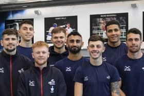 Lewis Williams (back left) with the England squad for the world championships