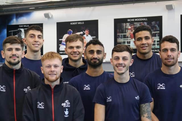Lewis Williams (back left) with the England squad for the world championships