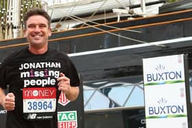 Jonathan Blower running the London Marathon to support the Missing People charity.