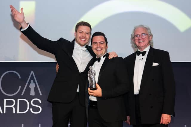 James Reilly and Jonathan Stobart of Accountancy Manager with Garry Carter. Photo supplied