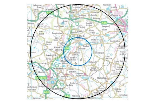A 3km Protection Zone and 10km Surveillance Zone have been declared around the premises. Image from DEFRA.