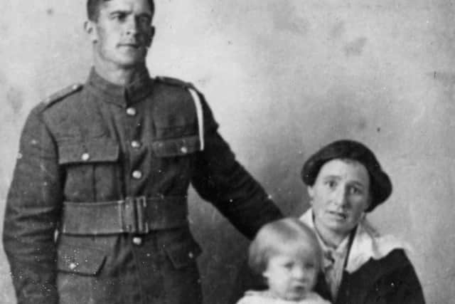 Braunston FMC boatman Michael Ward was called up in 1916 to join the Royal Engineers as a boatman on the Western Front. He was given the rank of sapper – a Royal Engineers private. The photograph here of him in his sapper’s uniform, with wife and daughter, was taken soon after his return. He kept the uniform and wore the jacket as a boatman for another 12 years or more. Whitlock/Carne)