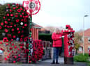 A wonderful knitted Remembrance display