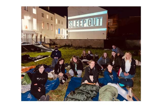 Southam College students who slept out in the streets have raised £1,000 for a homeless charity in Leamington.
