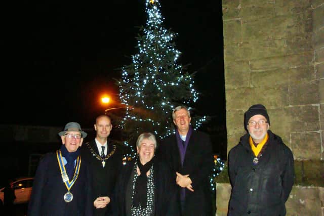 Picture from The Whitnash Tree of Light switch-on event at St Margaret's church in 2019.
