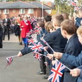 School pupils line the Princess’s route