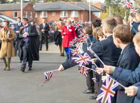School pupils line the Princess’s route