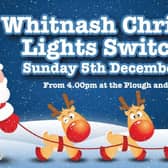 Poster for the Whitnash Christmas lights switch-on event.