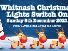 Poster for the Whitnash Christmas lights switch-on event.