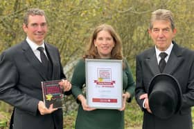 R. Locke & Son have won the ‘Family Business Award 2021’ at national Independent Funeral Director Business Awards - pictured: Colin, George and Rachel Locke. (Submitted photo).
