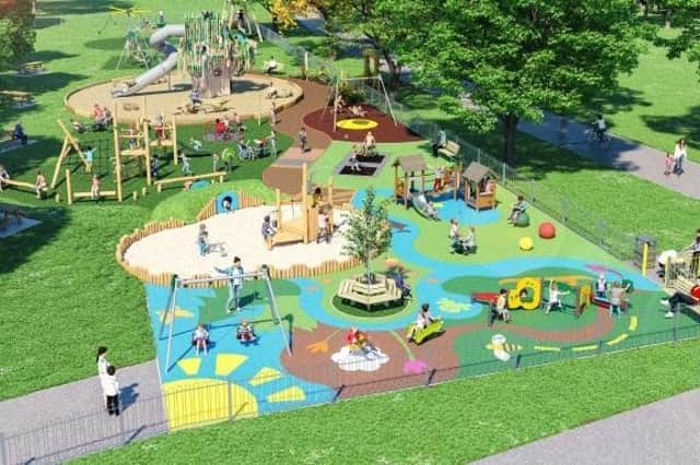 Images of what the new £350,000 playground will look like in Leamington’s Victoria Park.