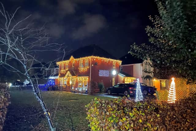 Mark Roberts and his family live in the Corner House off Harbury Lane have decorated their house every year with Christmas lights - and this year's switch-on takes place 6pm tomorrow.