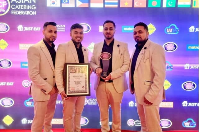 Mohammed Ahad, the owner of Millennium Balti in Bath Street, Leamington, and his three brothers were presented with the award for being voted as the best Indian restaurant in Warwickshire at the Asian Curry Awards 2021.