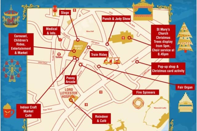 The event map for Victorian evening. Graphic by Warwick District Council