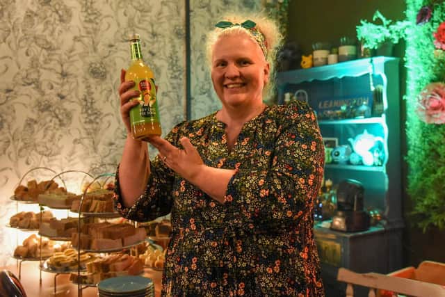 Kelly Iles, of the Enchanted Cafe, has been supported by Soda Folk - for which she appears on the bottles for the company's key lime pie soda drinks - to host the Folksgiving afternoon tea events for NHS staff in and around Leamington.