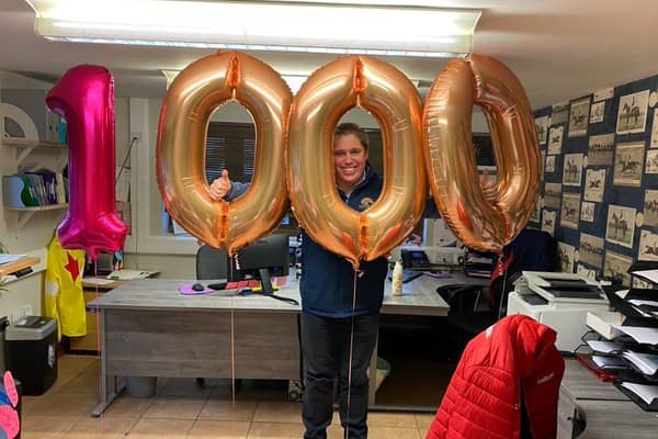 Trainer Dan Skelton celebrating his 1,000th winner (Picture Dan Skelton Racing Twitter)