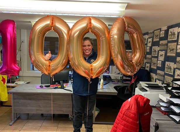 Trainer Dan Skelton celebrating his 1,000th winner (Picture Dan Skelton Racing Twitter)