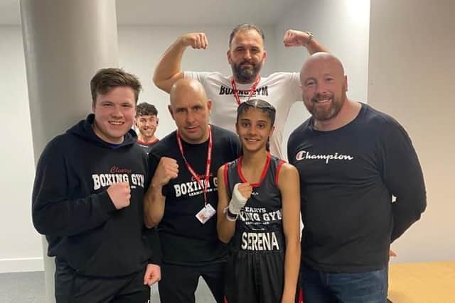 Cleary’s Serena Mali, with coaches Jordan Kendell, Roy Thorton, Johnny Biddle and Edwin Cleary