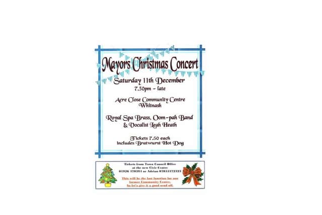 Whitnash Mayor's Christmas Concert poster.