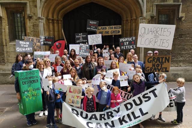 Campaigners protesting against the quarry plans. Photo supplied