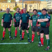 Commons and Lords Parliamentary Rugby players (L-R Mark Pawsey MP, Matt Warman MP, Sam Tarry MP, Johnny Mercer MP and Lord Addington)