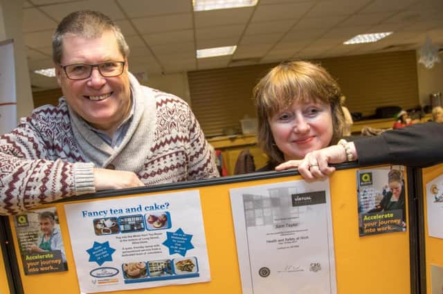 Martin Horner and Julie Airey, from White Hart Community Groups, which provides a
number of groups and courses on behalf of Accelerate. Photo supplied