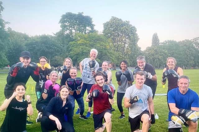 Martin and Olivia ran PT in the Park outdoor training sessions in Victoria Park during the spring and summer to help people bounce back from lockdown.