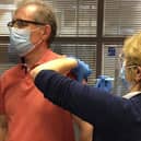Rugby MP Mark Pawsey receives his vaccination.