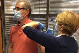 Rugby MP Mark Pawsey receives his vaccination.