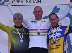 Atkins on the podium.