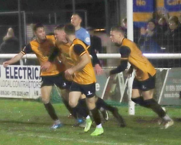 Celebrating Kelsey Mooney's goal against Bradford Park Avenue PICTURES BY SALLY ELLIS