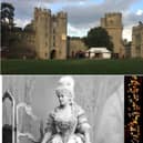 Bottom shows the Fifth Countess of Warwick, Daisy Greville and how Christmas at Warwick Castle looks today. Photos suppled by Warwick Castle