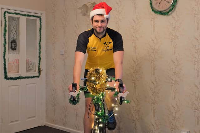 James Sowerby powered on to raise more than £1,000 for the dogs at Dogs Trust.