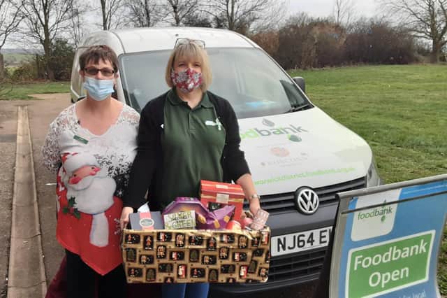 The staff at Arden House in Leamington gave festive treats to the Trussell Trust foodbank.
