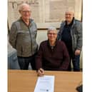 Alan Will and David Corsi of Canalside Allotment Society and Cllr Noel Butler Chair of the allotments committee on Warwick Town Council. Photo supplied
