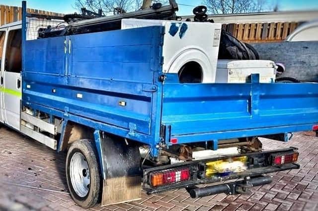 The Ford Transit that was stopped by police. Photo by the Warwickshire Rural Crime Team.