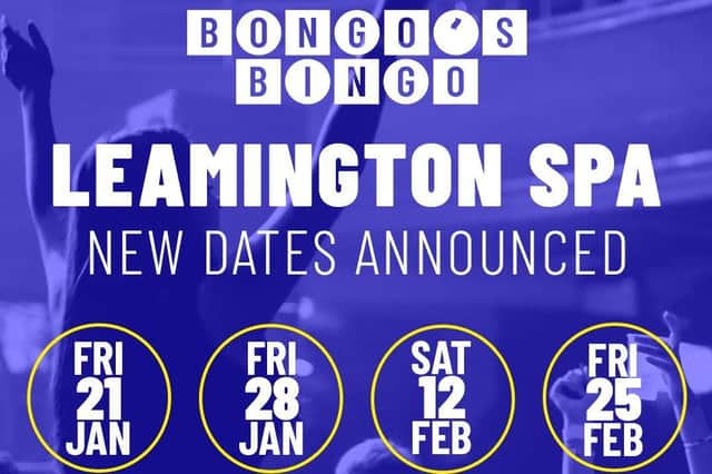 Poster for the Bongo's Bingo events in Leamington.