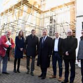 From the left, John Cooke (Warwick District Council), Katie Burn (CDP), Ian Harrabin (CDP), Cllr Andrew Day, Mark Brightburn, Philip Clarke, and Martin O’Neill (all from Warwick District Council). Photo supplied