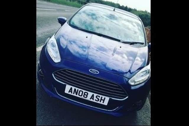 The stolen Ford Fiesta. Please keep an eye out for the car. It may be abandoned on the side of the road, possibly with its plates removed.