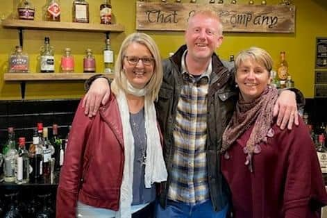 Amanda Lothian and Debbie Ellard with Amanda's husband Alan who nominated them for the prize