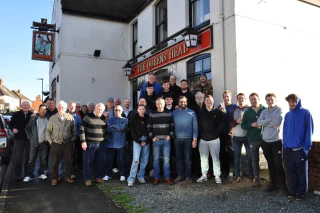 Regulars outside the Queen's Head in Cubbington on Sunday (January 9).