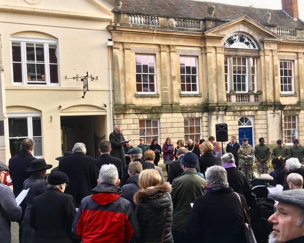 A previous Holocaust Memorial Day held by the war memorial in Warwick. Photo supplied
