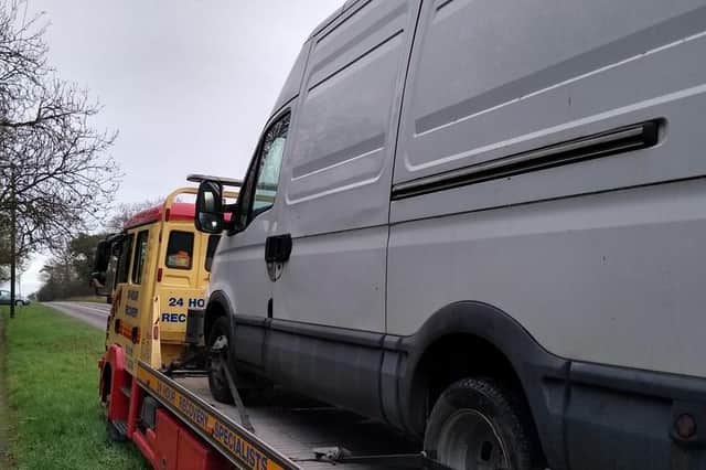 This stolen van has been seized by police in the Lutterworth area.