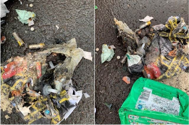 Residents in south Warwickshire are being reminded to dispose of batteries properly after a fire started inside a recycling collection vehicle. Photos supplied