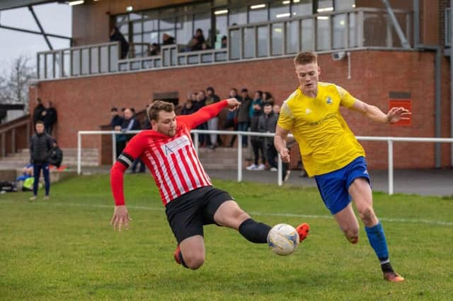 Melvin Mauritson scored his first goal for Southam against Summertown Stars Picture by Marie Price